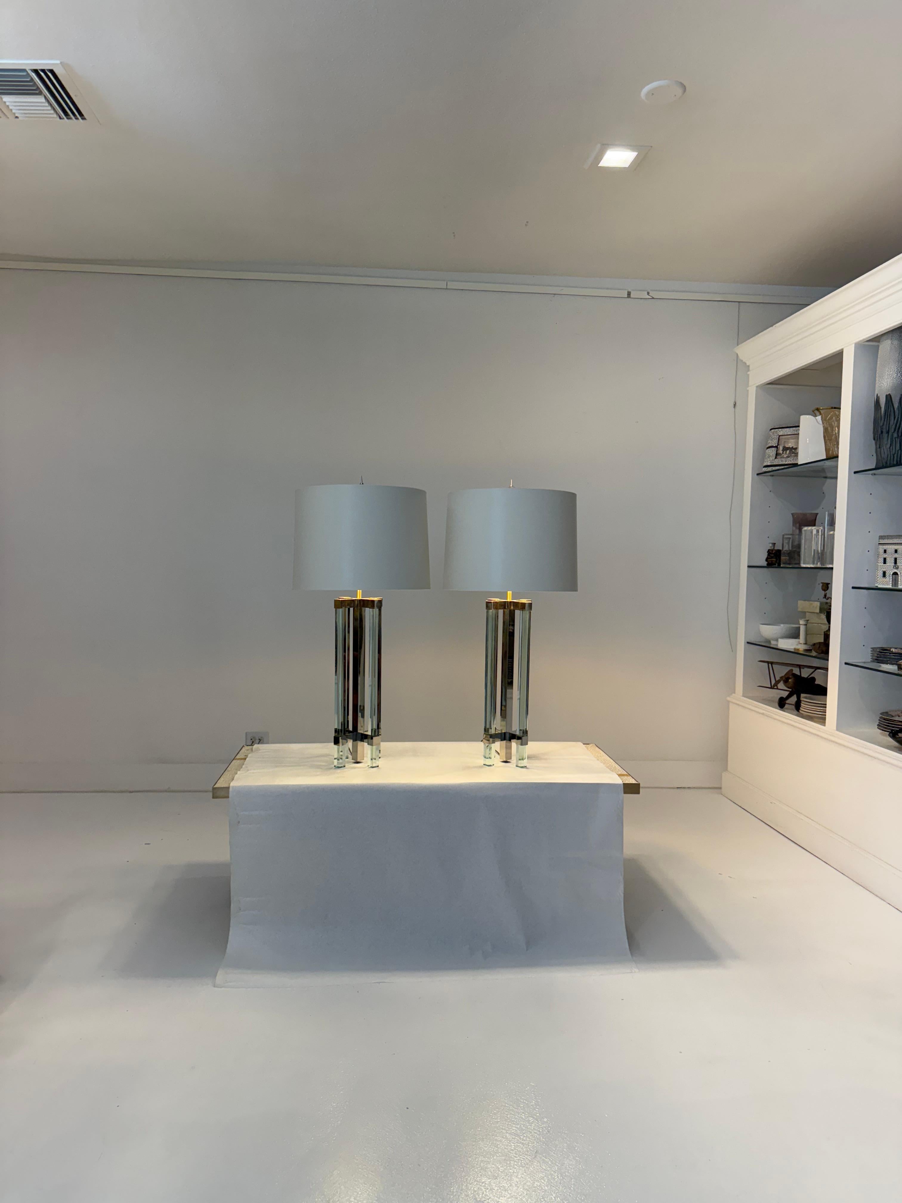 Mid-Century Fontana Arte Glass & Chrome Lamps by Max Ingrand, Italy, 1950s im Angebot 5