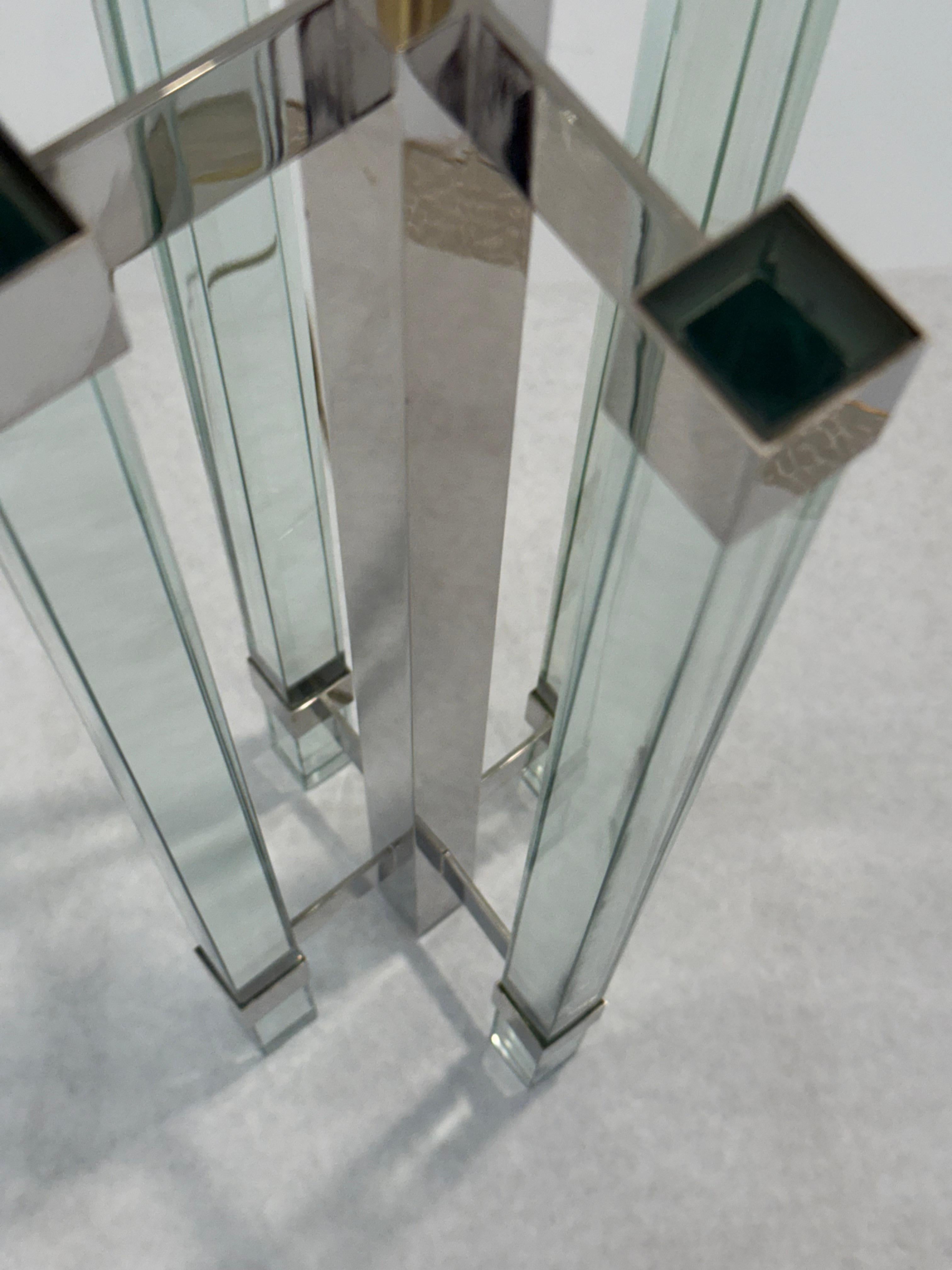 Mid-Century Fontana Arte Glass & Chrome Lamps by Max Ingrand, Italy, 1950s im Zustand „Gut“ im Angebot in Palm Desert, CA