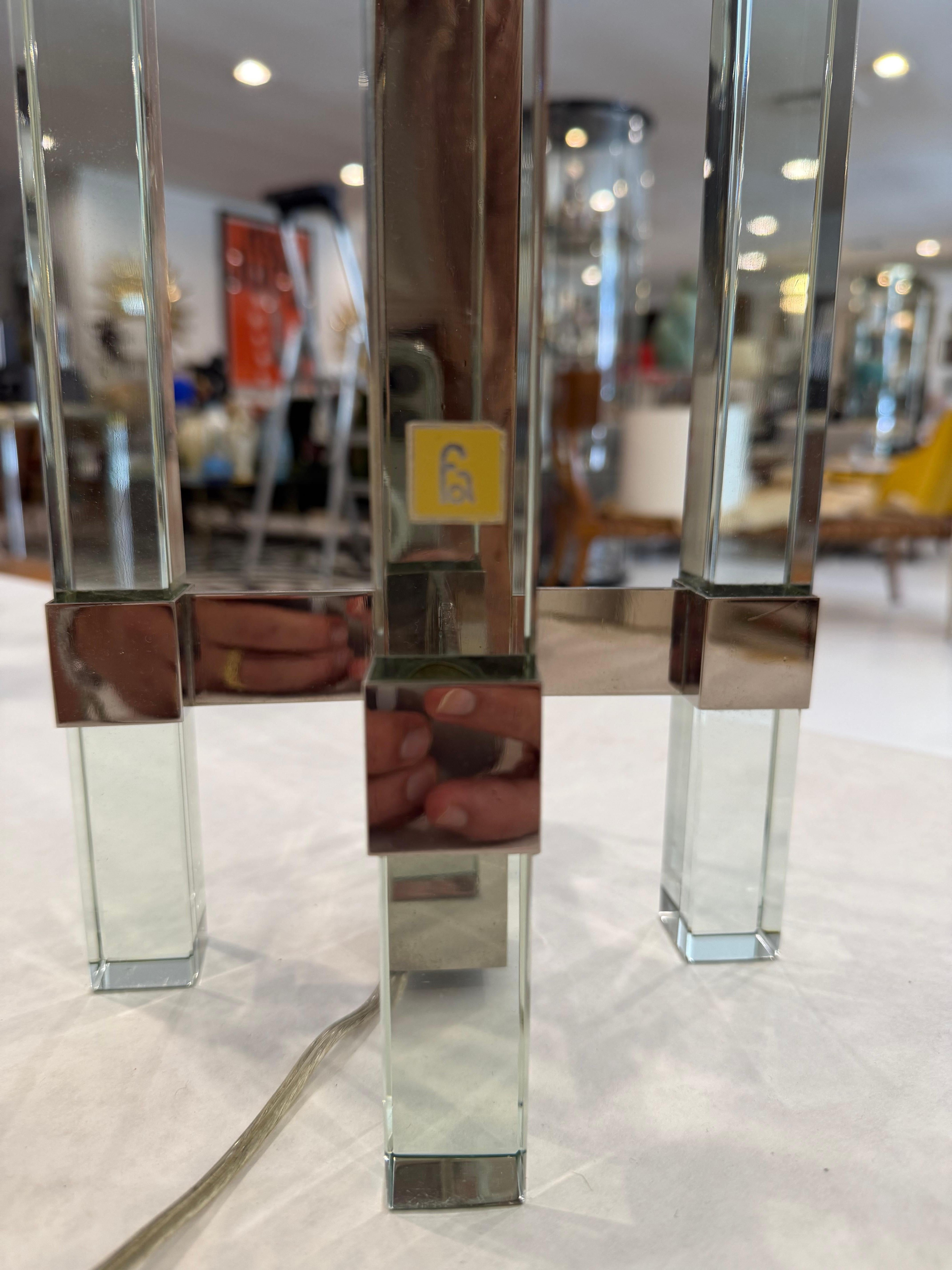 Mid-Century Fontana Arte Glass & Chrome Lamps by Max Ingrand, Italy, 1950s (Mitte des 20. Jahrhunderts) im Angebot