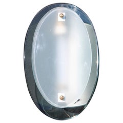 Mid-Century Fontana Arte Style Concave Green Nile Crystal Wall Lamp