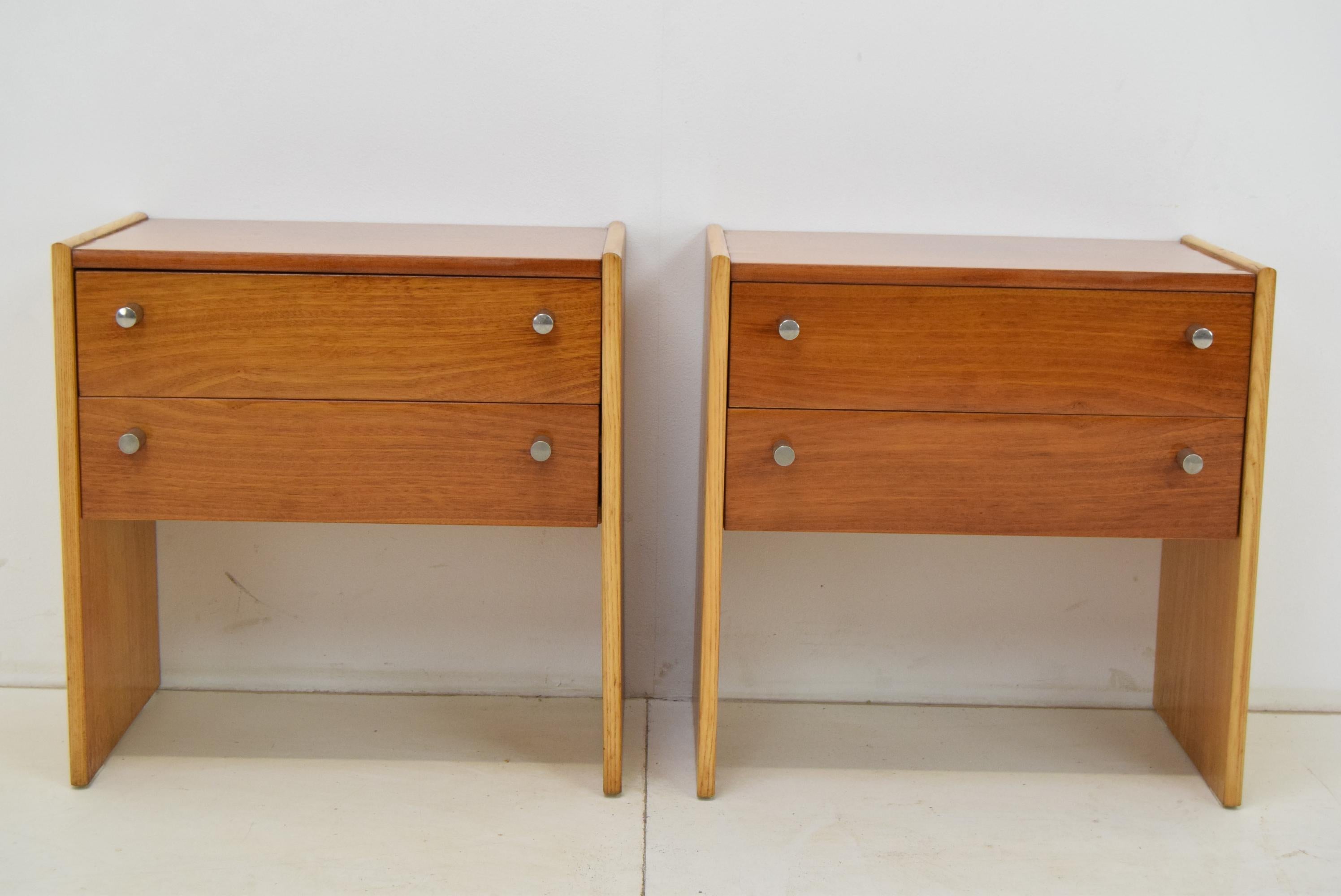 Czech Pair of mid-century Night tables, 1970's. For Sale