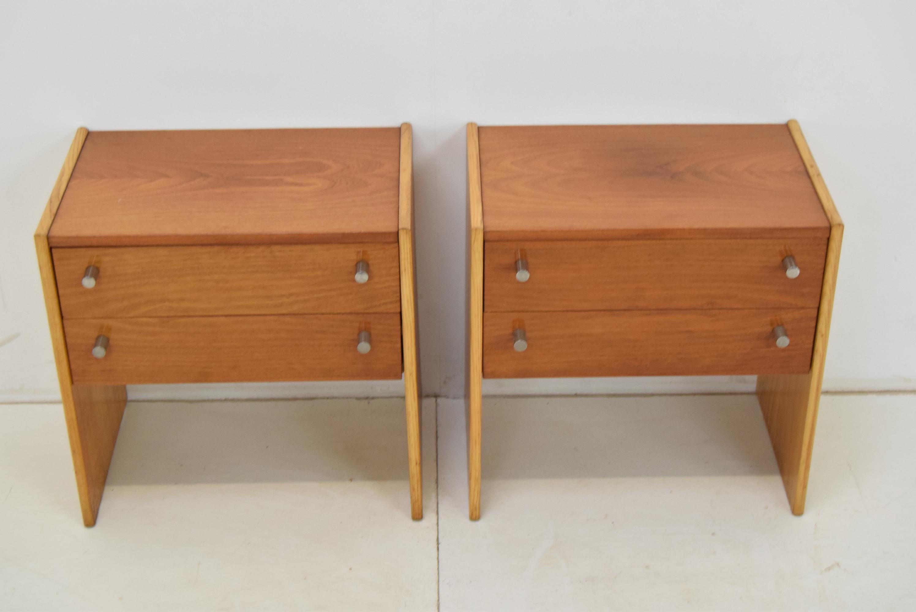 Pair of mid-century Night tables, 1970's. In Good Condition For Sale In Praha, CZ