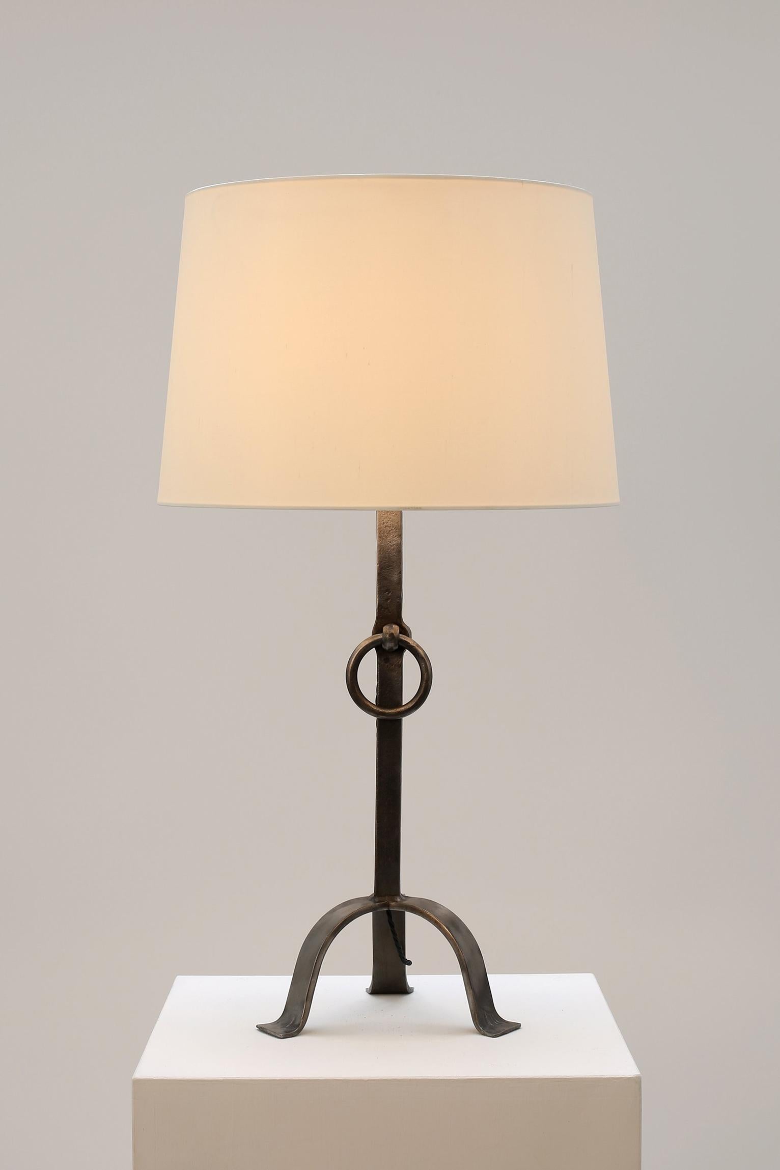 Mid-Century Modern Mid-Century Forged Iron Table Lamp