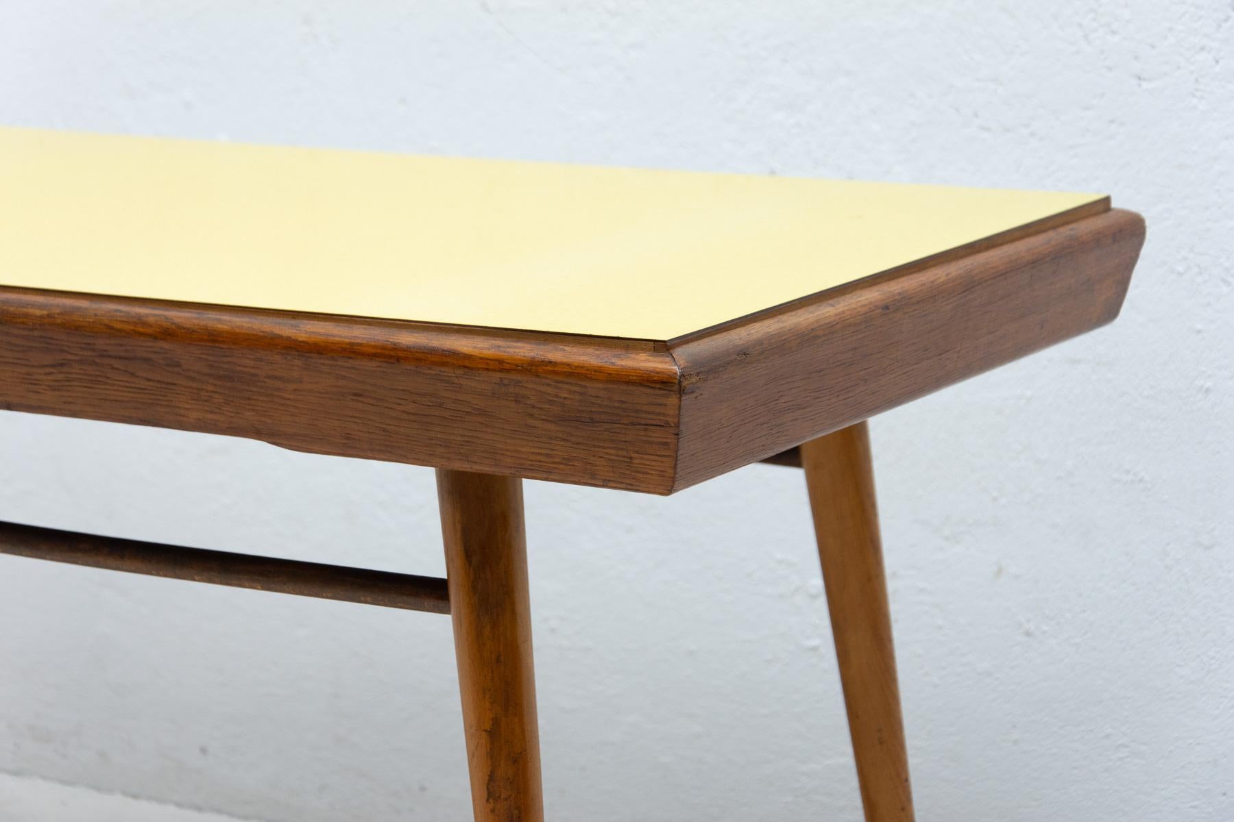 20th Century Mid Century Formica and Beech Wood Coffee Table, 1960´s, Czechoslovakia For Sale