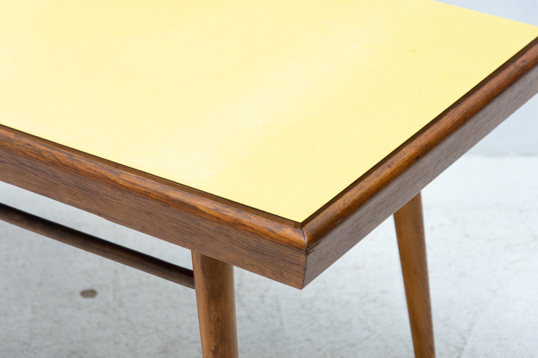 Mid Century Formica and Beech Wood Coffee Table, 1960´s, Czechoslovakia For Sale 3