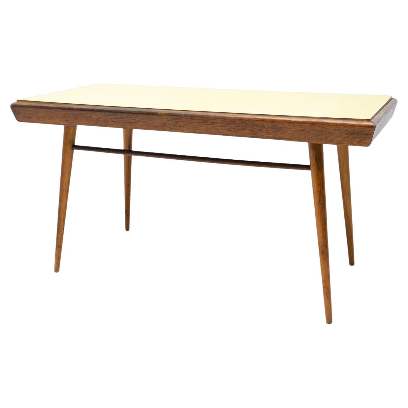 Mid Century Formica and Beech Wood Coffee Table, 1960´s, Czechoslovakia For Sale