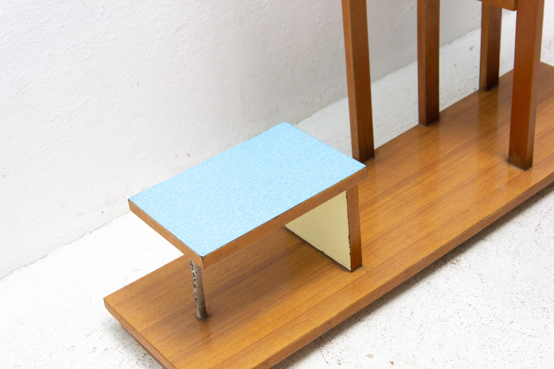Mid Century Formica and Beech Wood Plant Stand, 1960's, Czechoslovakia 5