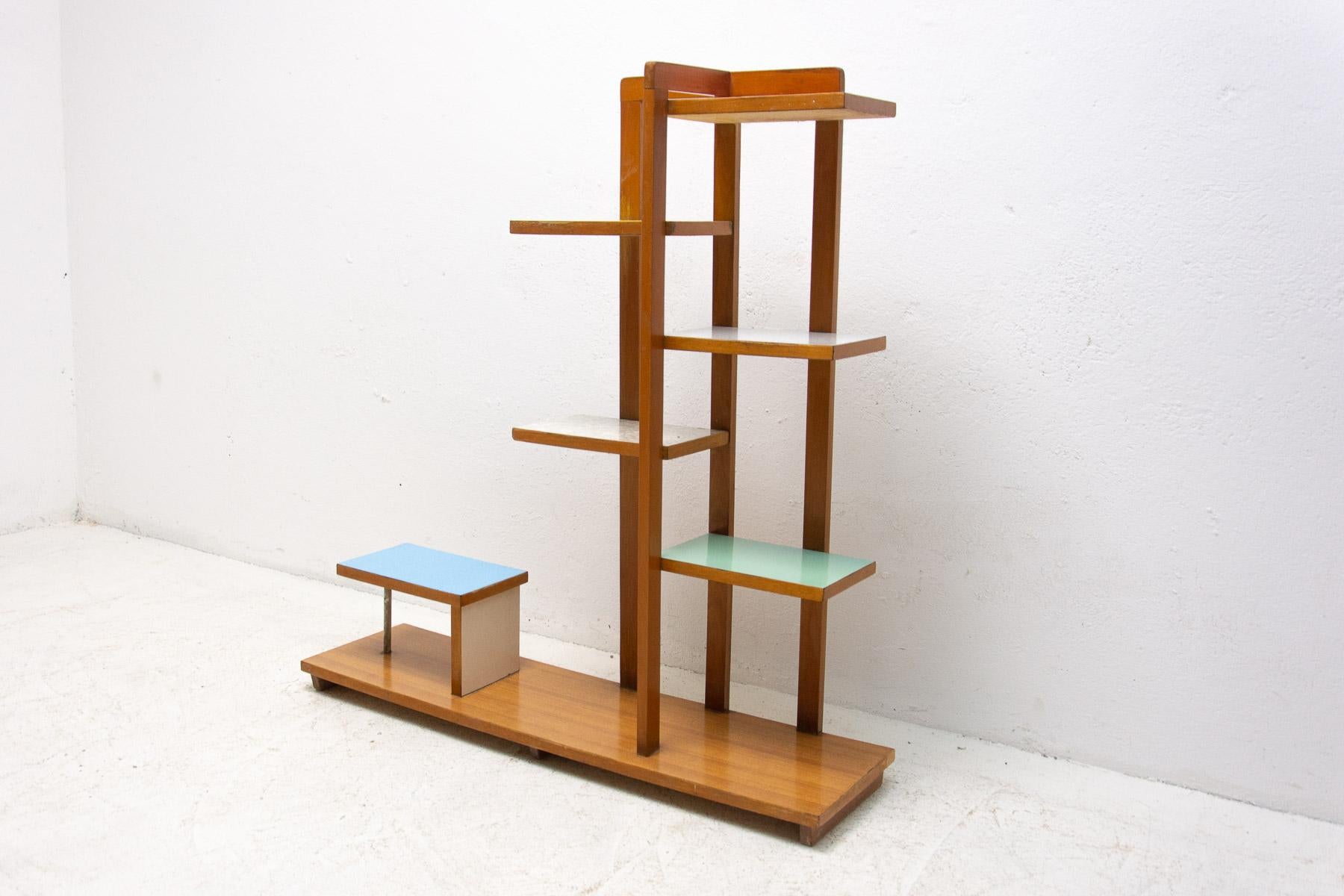 Mid Century Formica and Beech Wood Plant Stand, 1960's, Czechoslovakia 1