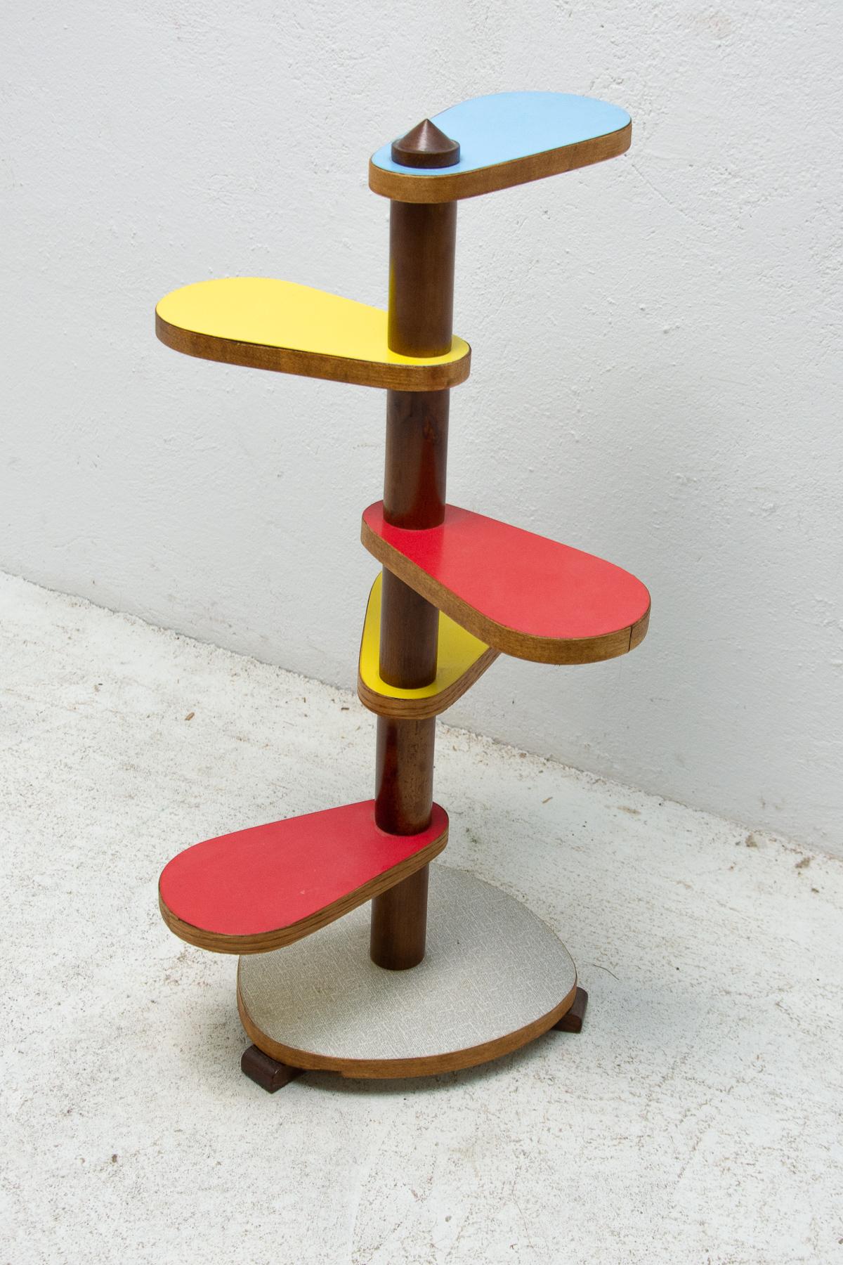 Mid Century Formica and Beech Wood Plant Stand, 1960´s, Czechoslovakia 2