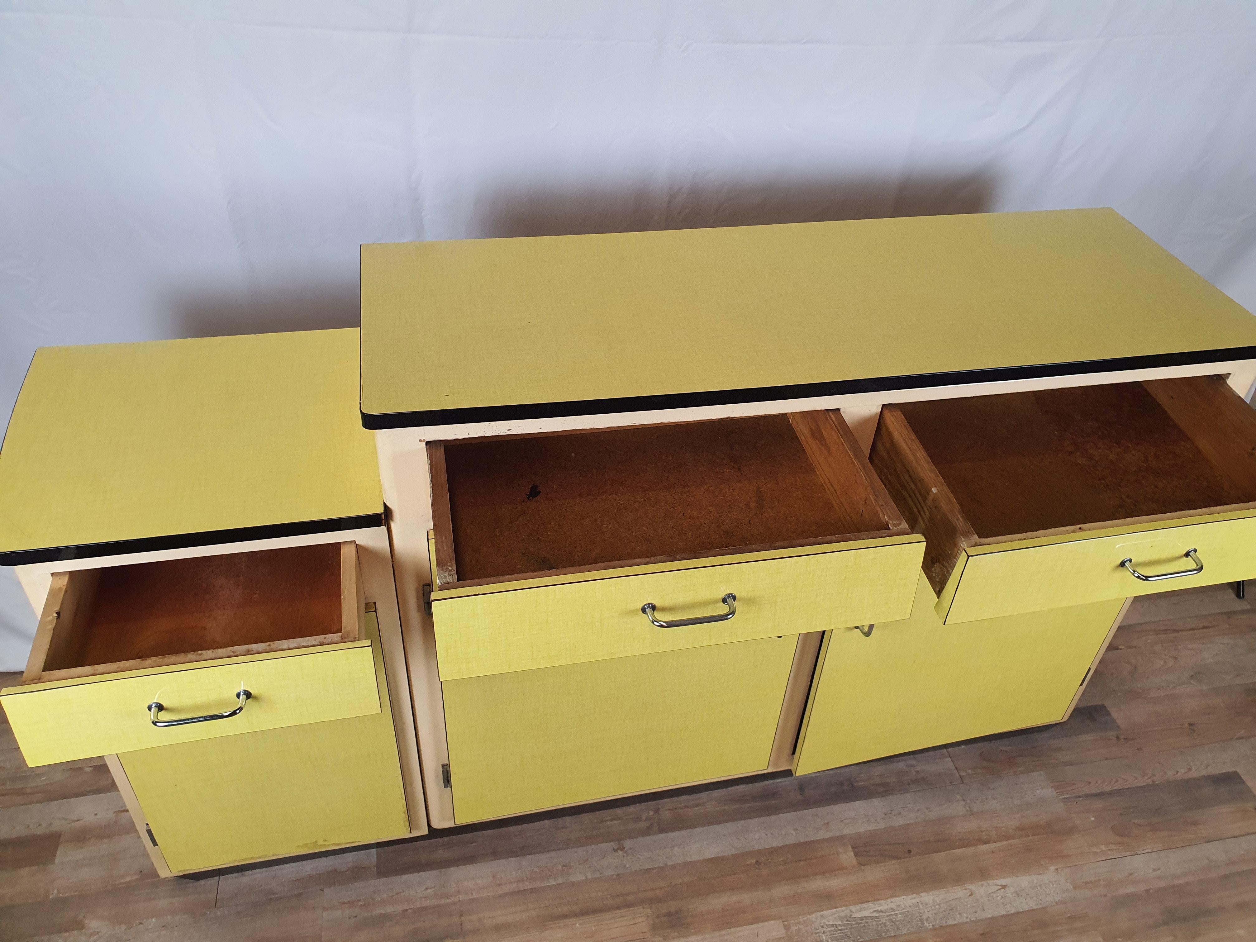 Mid-Century Formica and Fir Kitchen Buffet 1