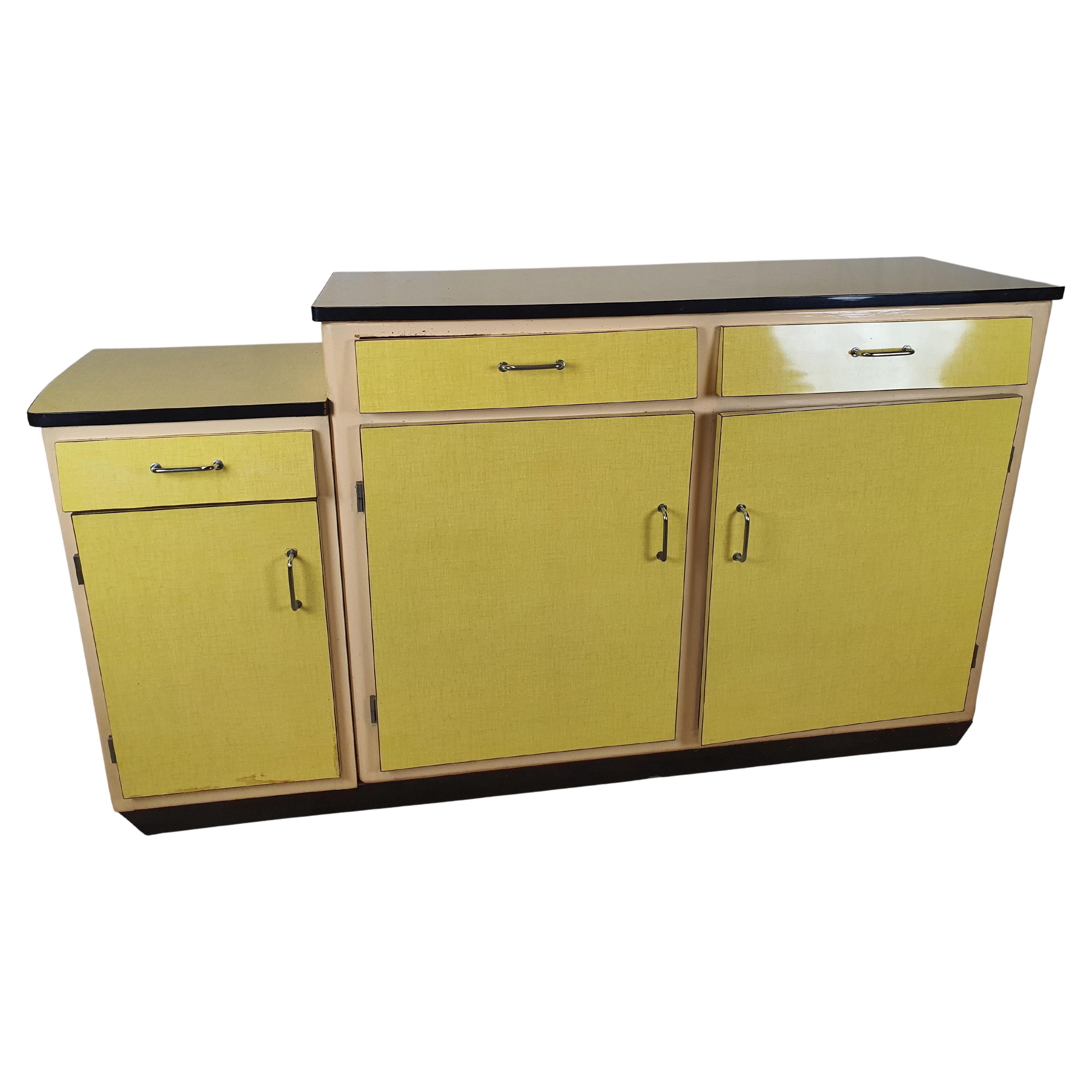 Mid-Century Formica and Fir Kitchen Buffet For Sale at 1stDibs
