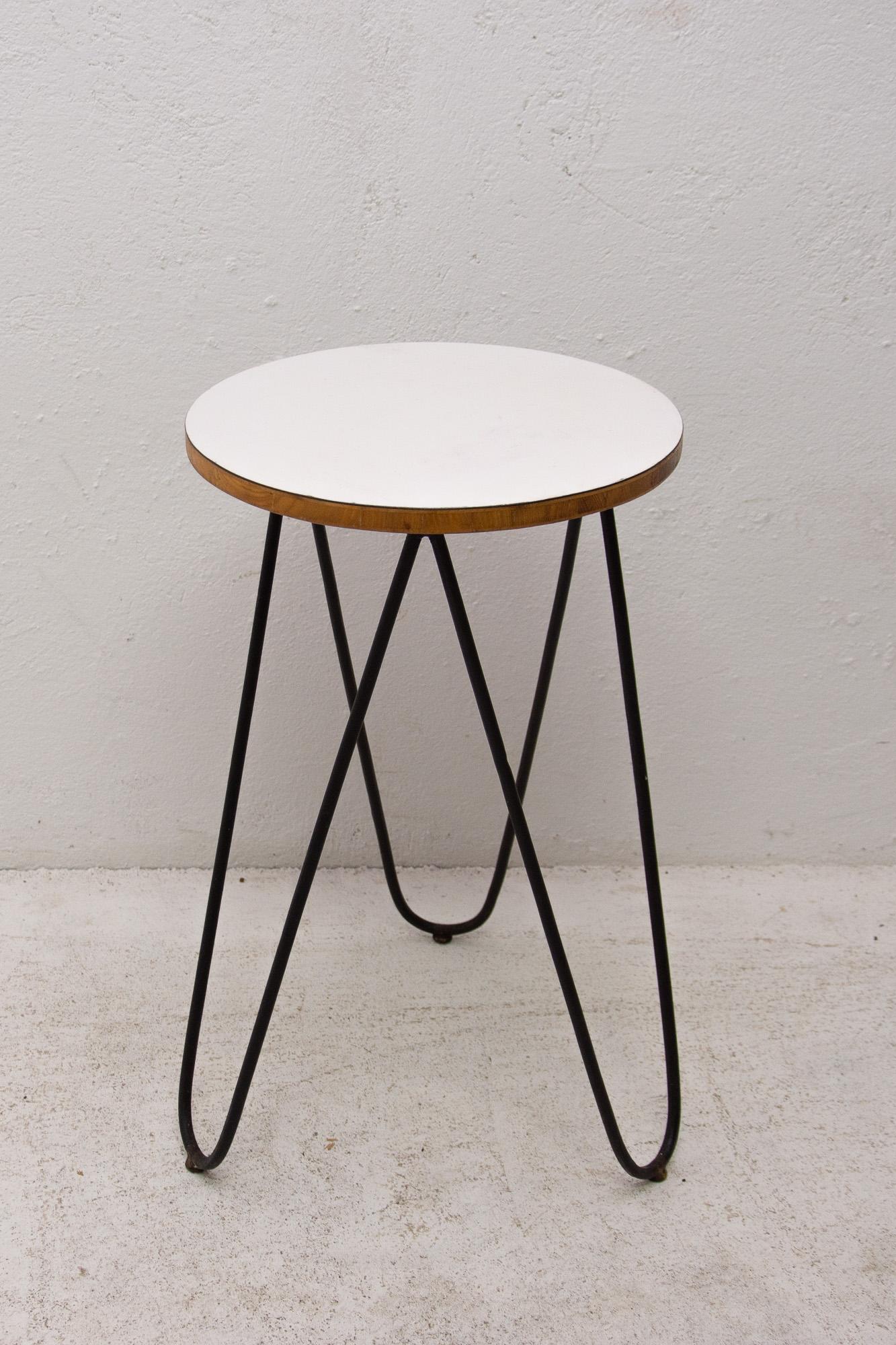 Scandinavian Modern Midcentury Formica and Metal Plant Stand, 1960s, Central Europe
