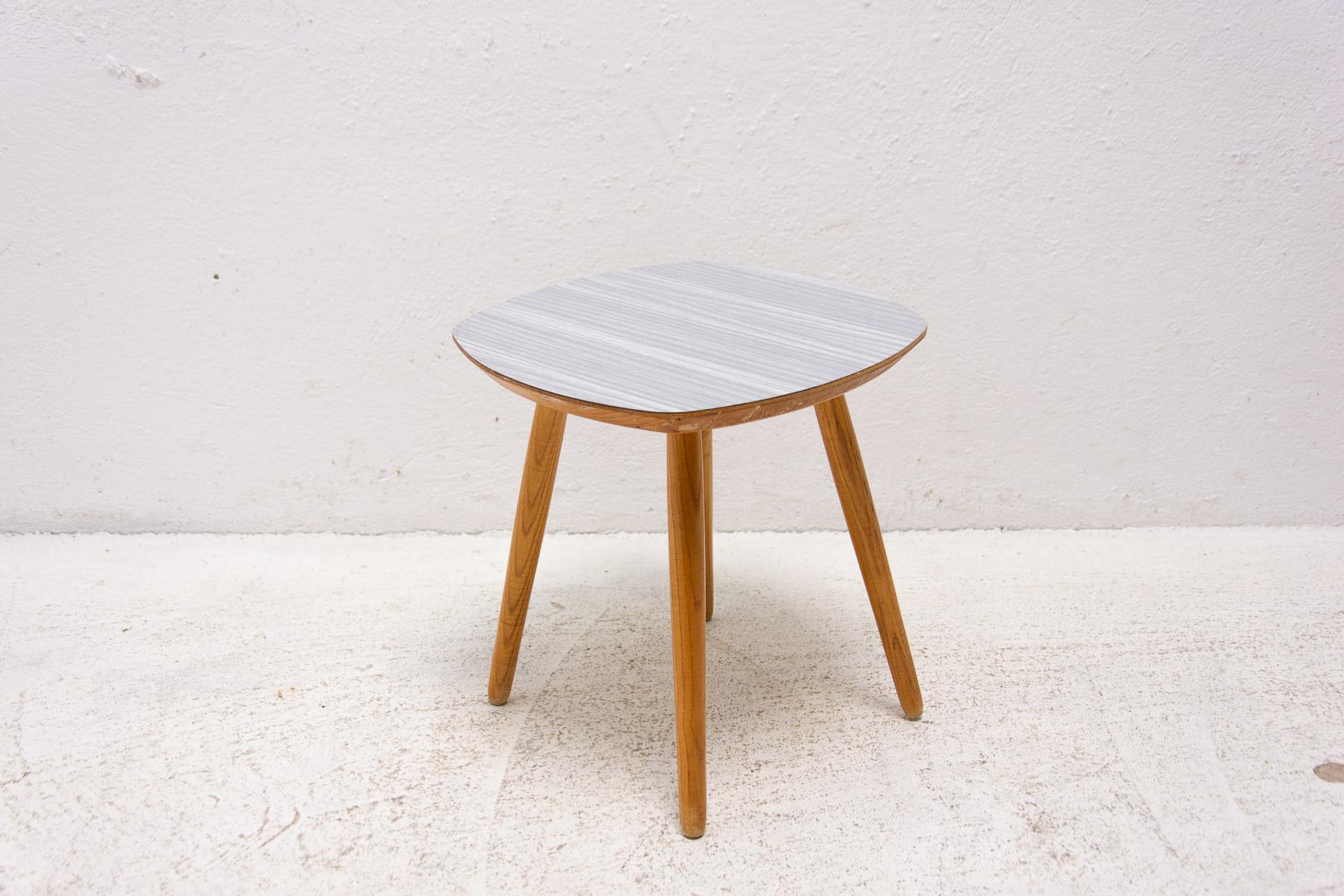 Mid-Century Modern Mid Century Formica and Wood Stool, 1960´S, Czechoslovakia For Sale