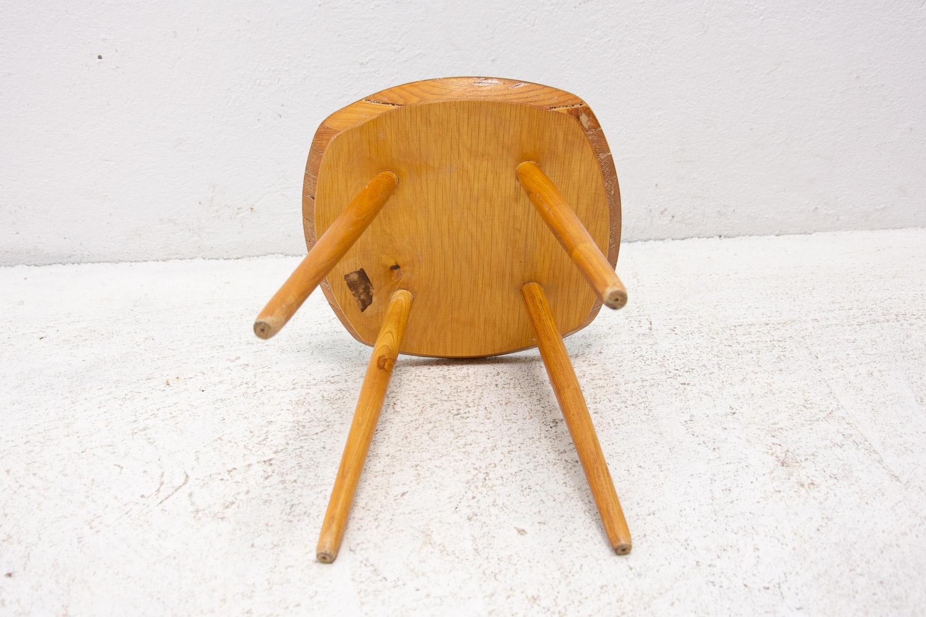 Mid Century Formica and Wood Stool, 1960´S, Czechoslovakia For Sale 1