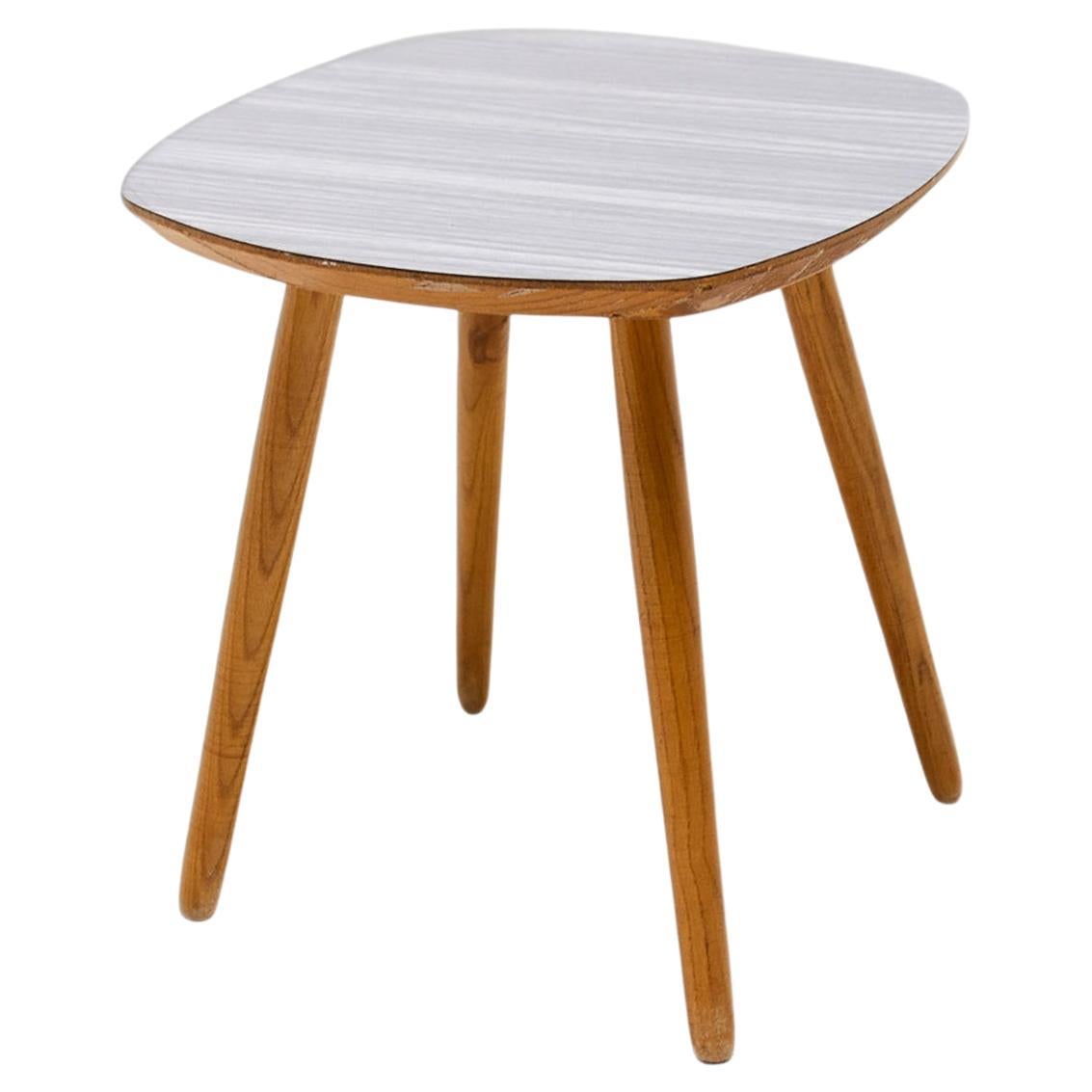 Mid Century Formica and Wood Stool, 1960´S, Czechoslovakia For Sale