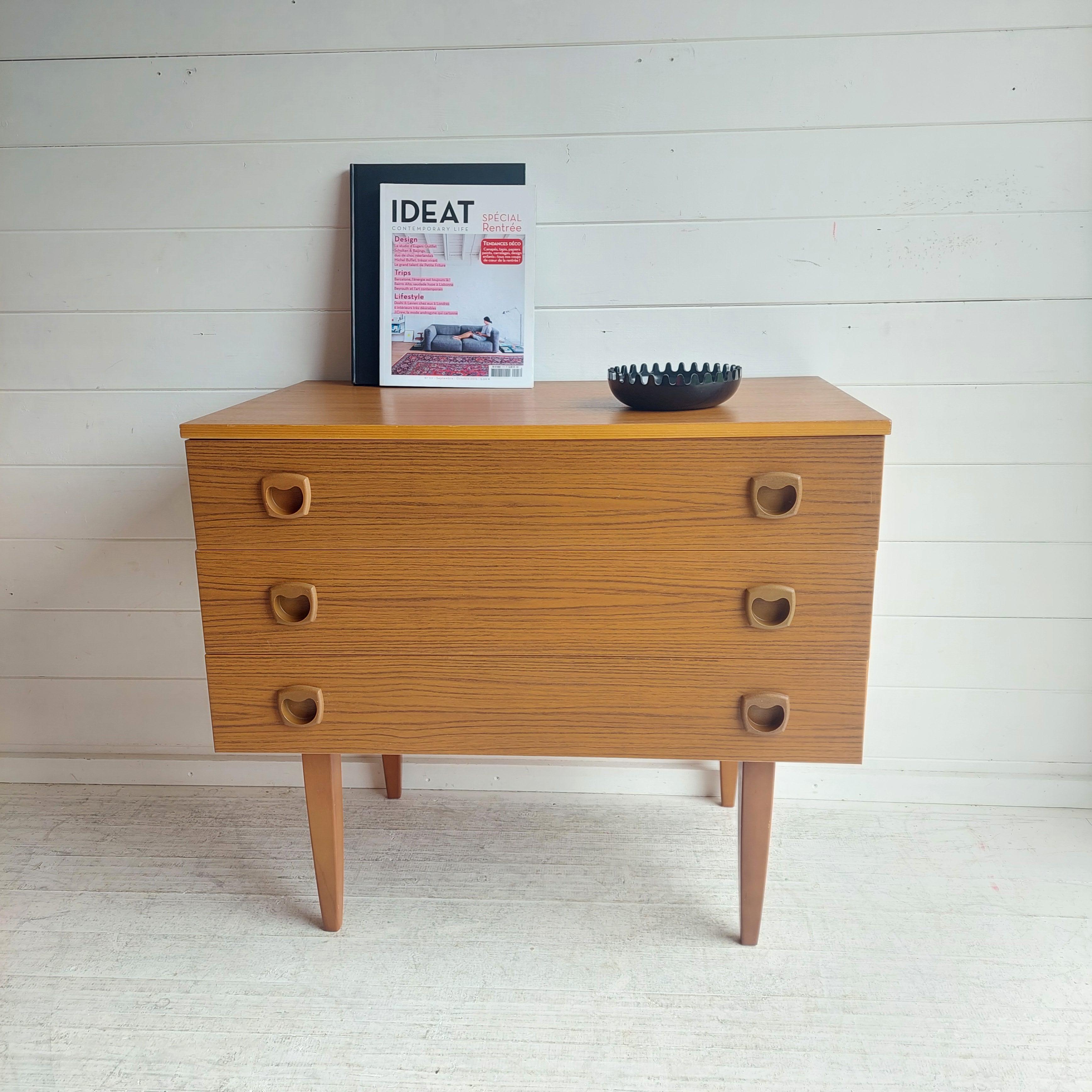 British  Mid Century Formica Teak effect Chest Of Drawers, 1960s