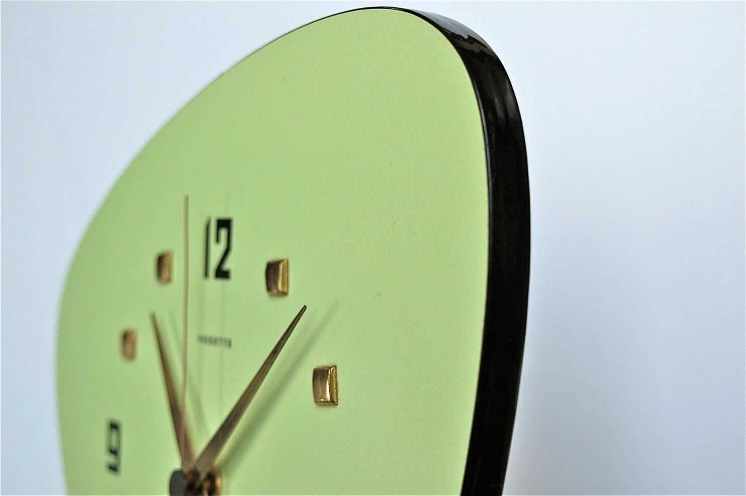 Mid-Century Modern Midcentury Formica Wall Clock by Vedette, France, 1950s