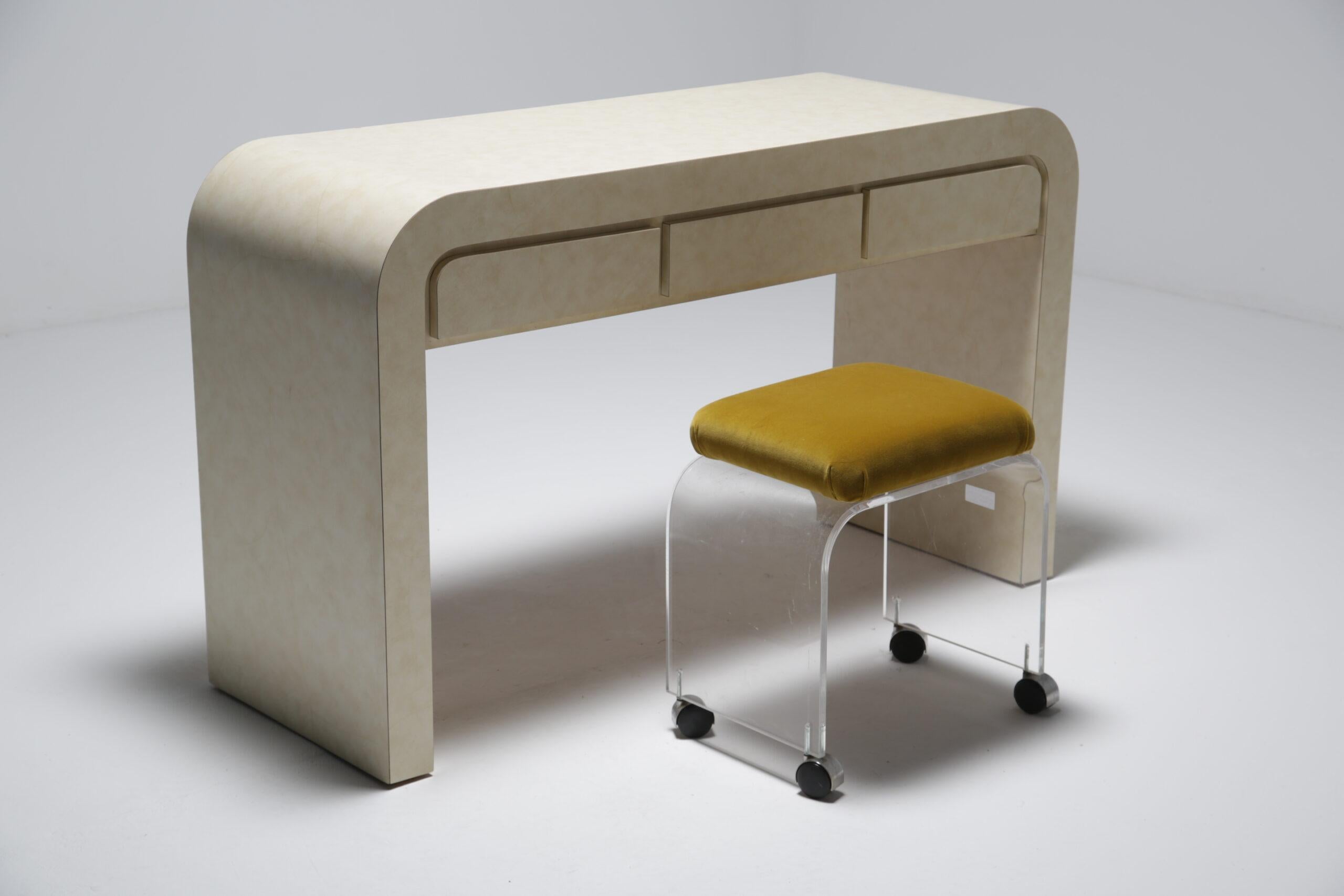 Formica-Wasserfall-Konsolentisch, Mitte des Jahrhunderts, Karl Springer, 1970er Jahre (amerikanisch) im Angebot