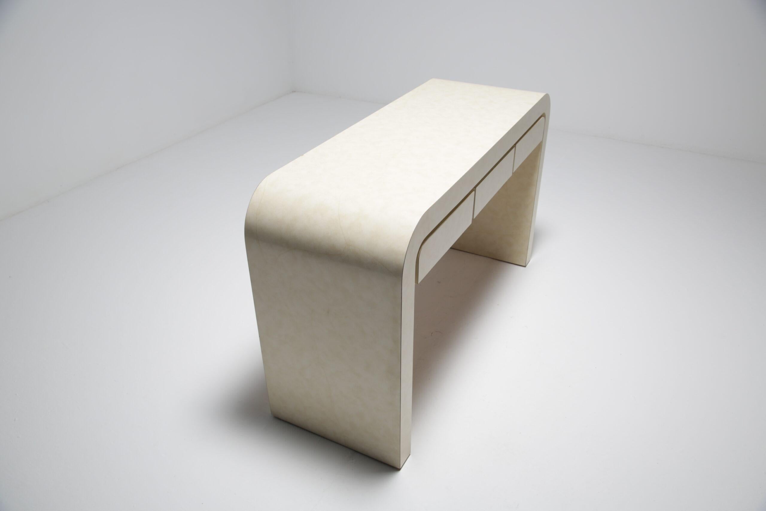 Formica-Wasserfall-Konsolentisch, Mitte des Jahrhunderts, Karl Springer, 1970er Jahre (20. Jahrhundert) im Angebot