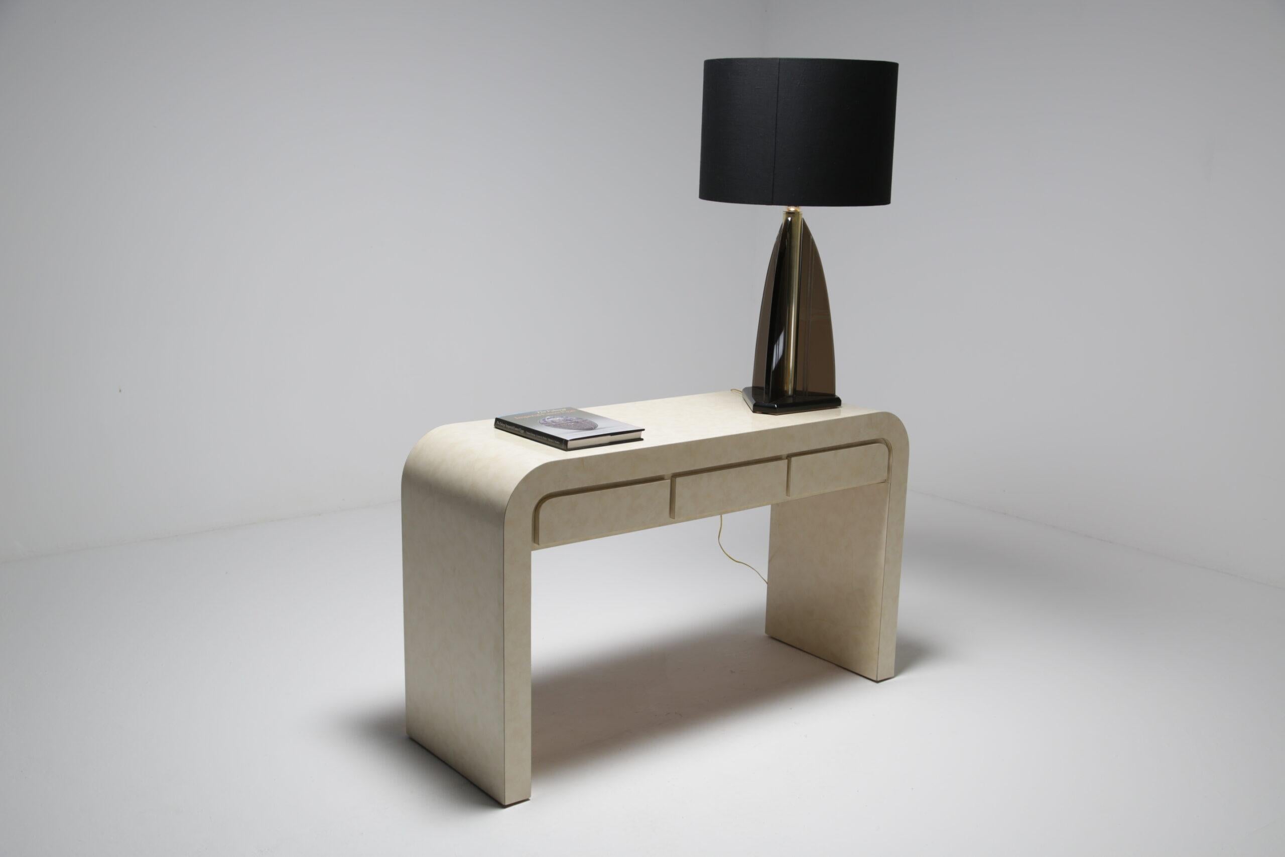 Formica-Wasserfall-Konsolentisch, Mitte des Jahrhunderts, Karl Springer, 1970er Jahre im Angebot 1