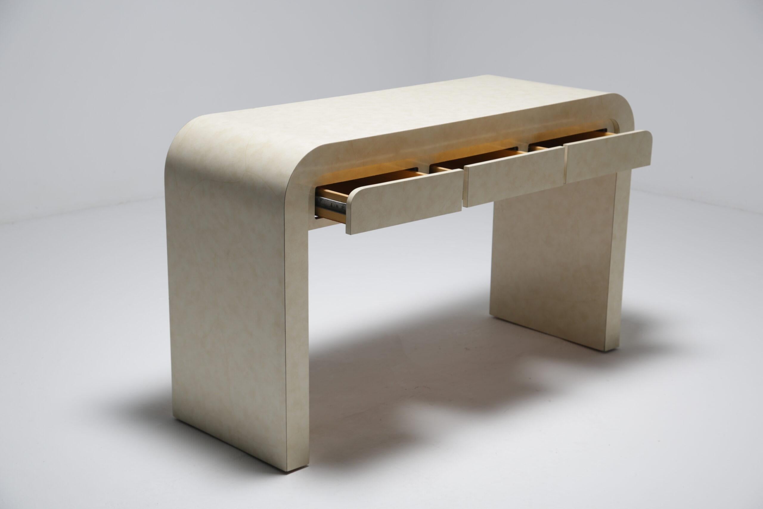 Formica-Wasserfall-Konsolentisch, Mitte des Jahrhunderts, Karl Springer, 1970er Jahre im Angebot 2