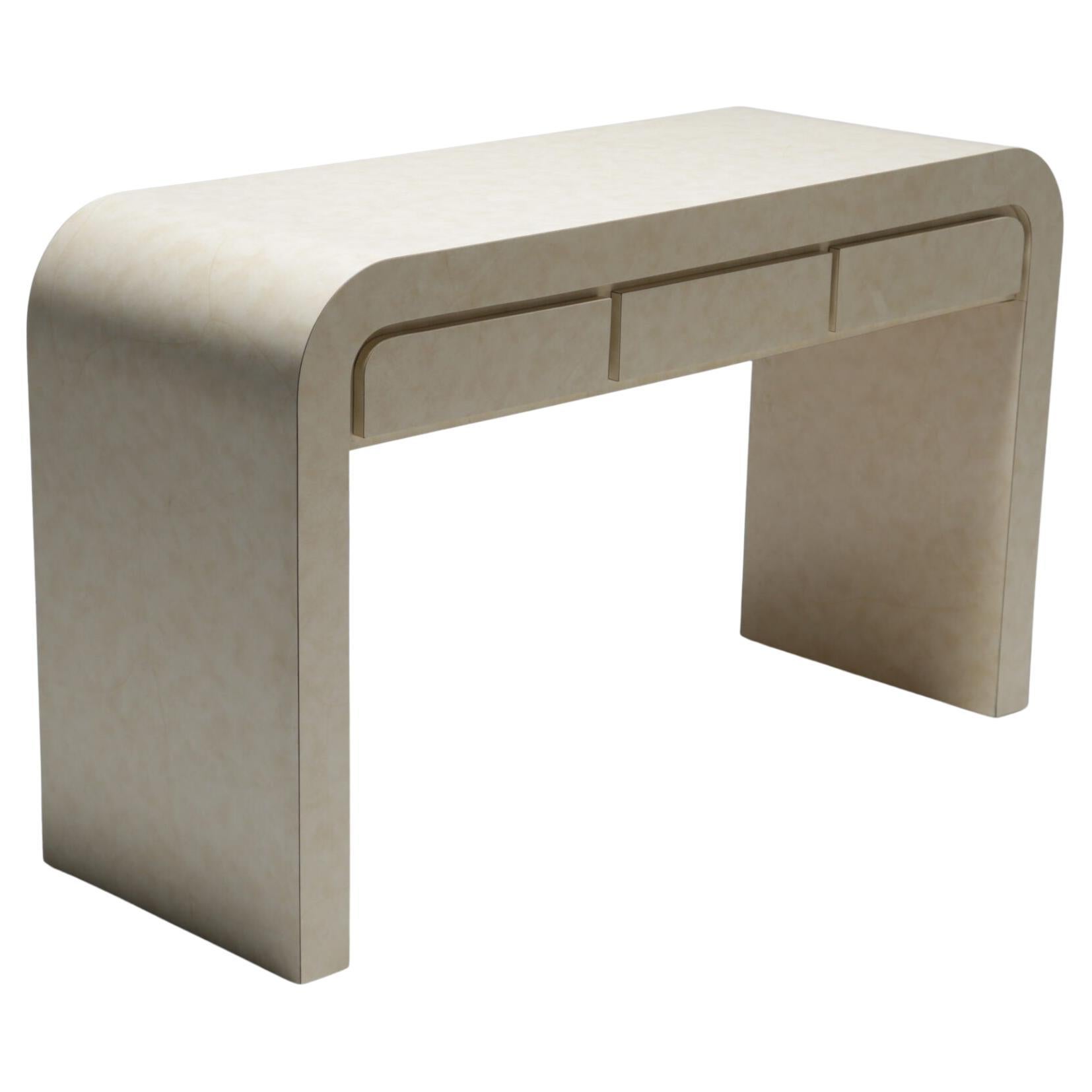 Mid-Century Formica Waterfall Console Table, attributed to Karl Springer, 1970s