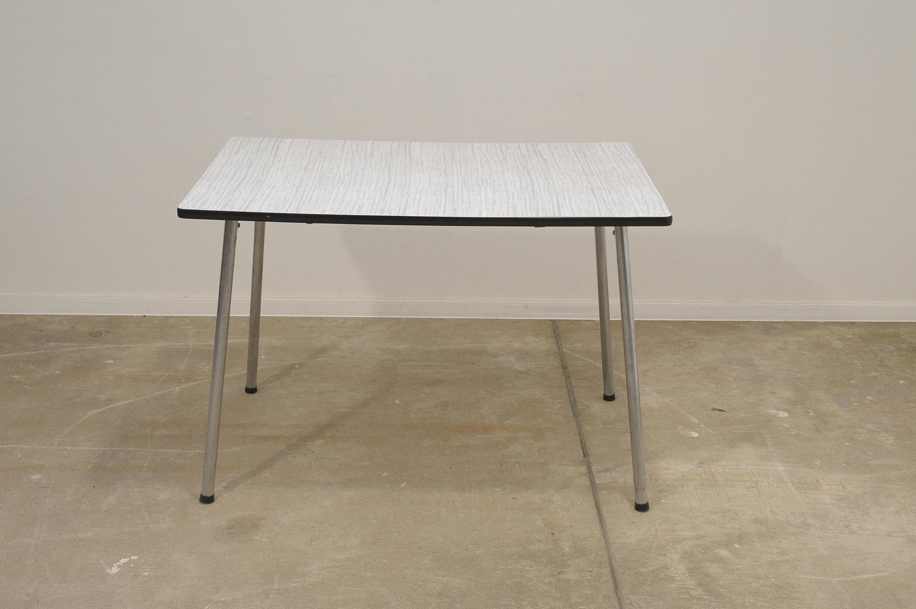 Metal Mid century formica writing desk or side table, 1960´s, Czechoslovakia For Sale