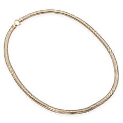 Mid-Century Forstner 10k Yellow Gold Snake Chain Necklace