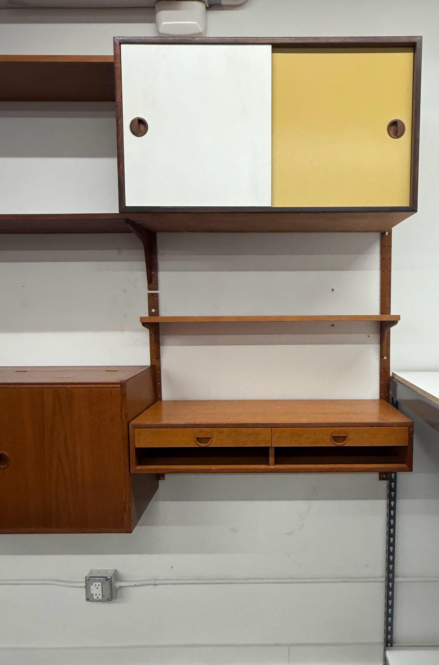 Mid-Century Four Bay Modular Wall Unit by Hansen and Guldborg 5