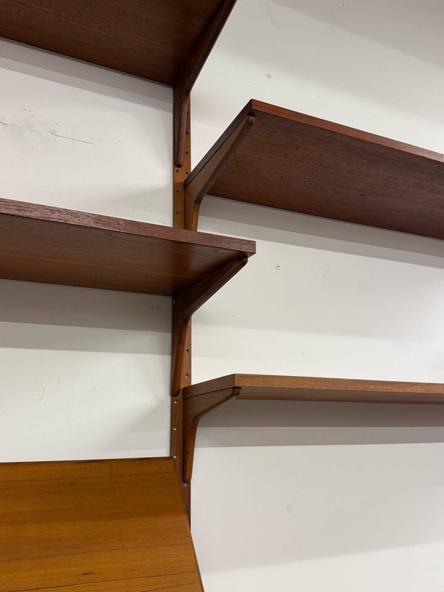 Mid-Century Four Bay Modular Wall Unit by Hansen and Guldborg 8