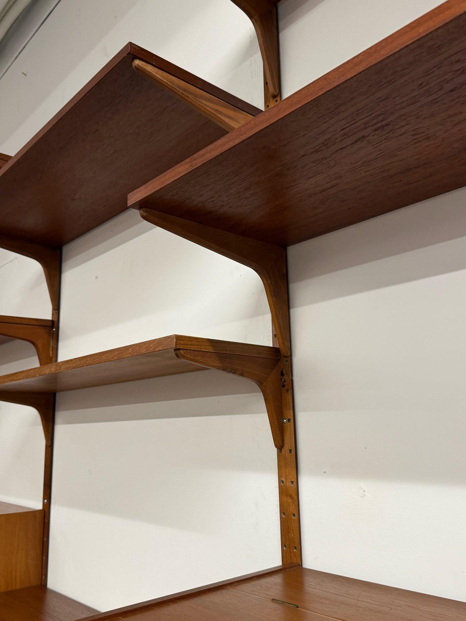 Mid-Century Four Bay Modular Wall Unit by Hansen and Guldborg 9