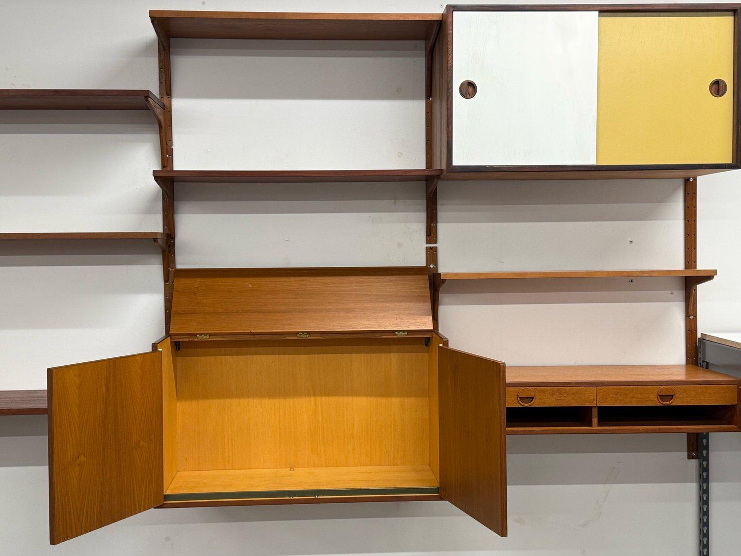 Metal Mid-Century Four Bay Modular Wall Unit by Hansen and Guldborg