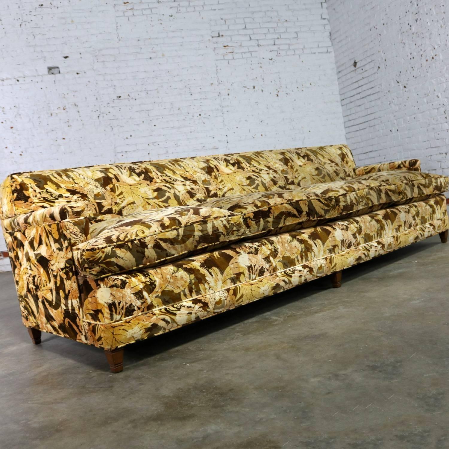 Midcentury Four Cushion Lawson Sofa in Jack Lenor Larsen Style Velvet 2