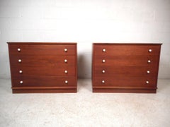 Midcentury Four-Drawer Commodes, a Pair