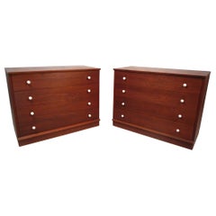 Retro Midcentury Four-Drawer Commodes, a Pair