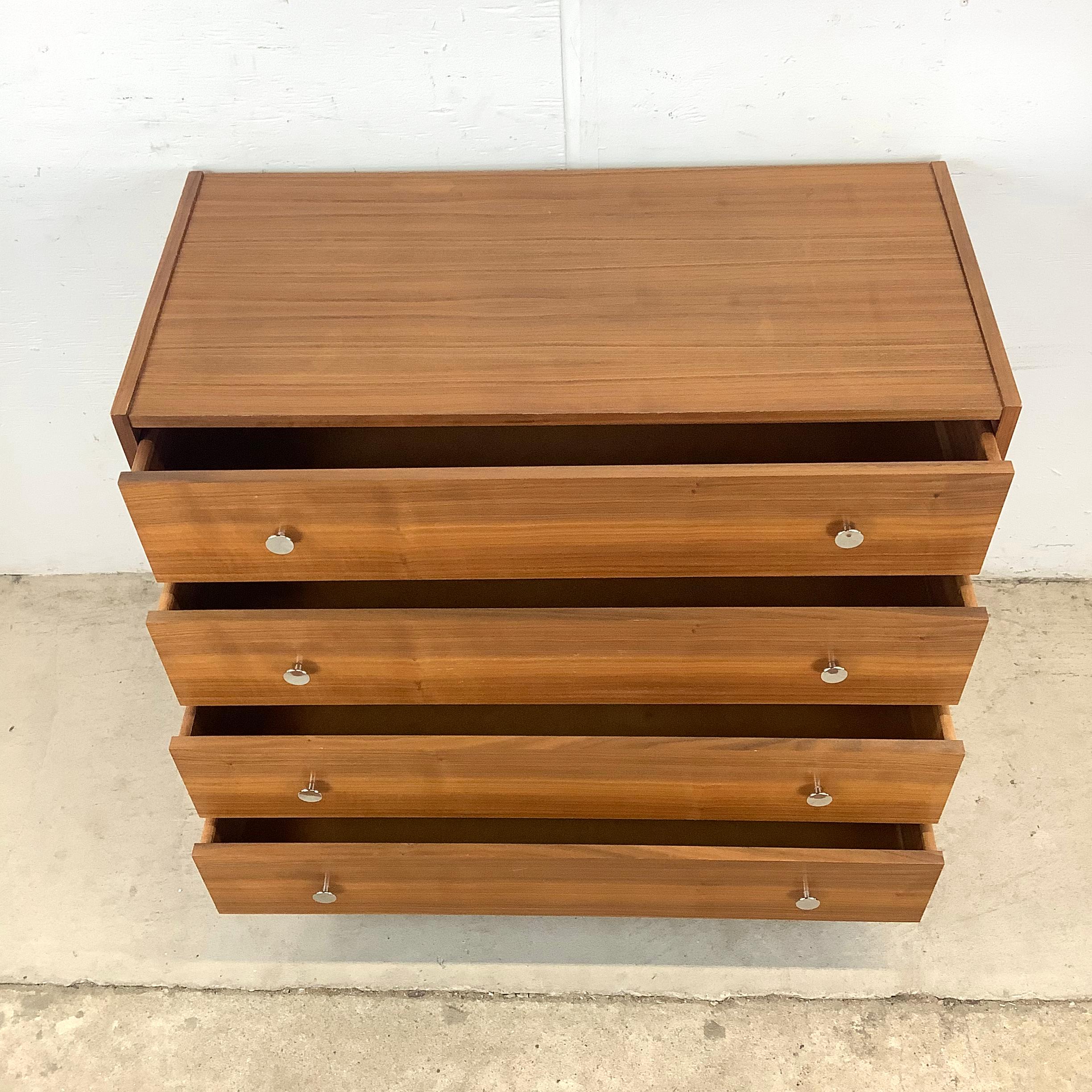 Mid-Century Four Drawer Lowboy Dresser 10