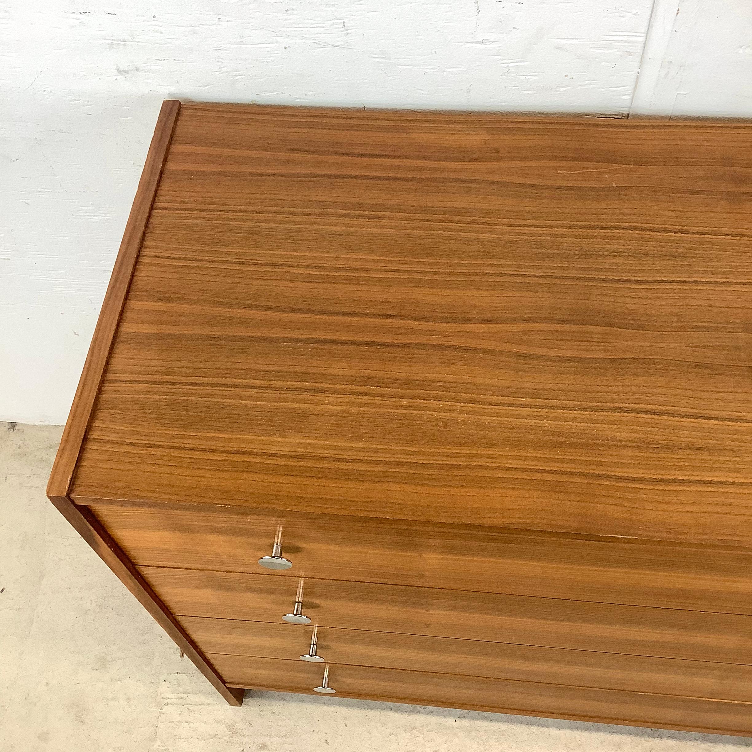 Mid-Century Four Drawer Lowboy Dresser 11