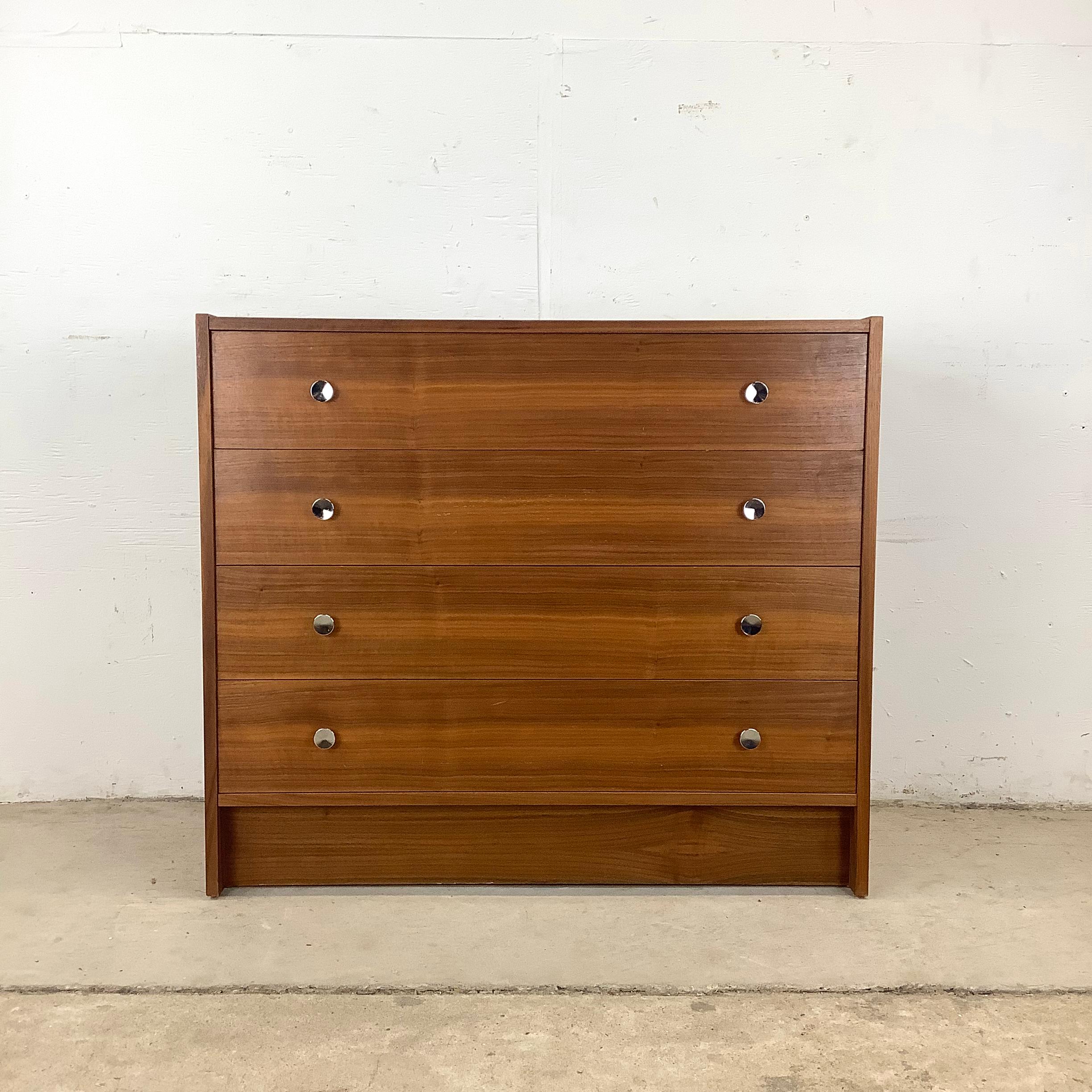 Mid-Century Four Drawer Lowboy Dresser 12