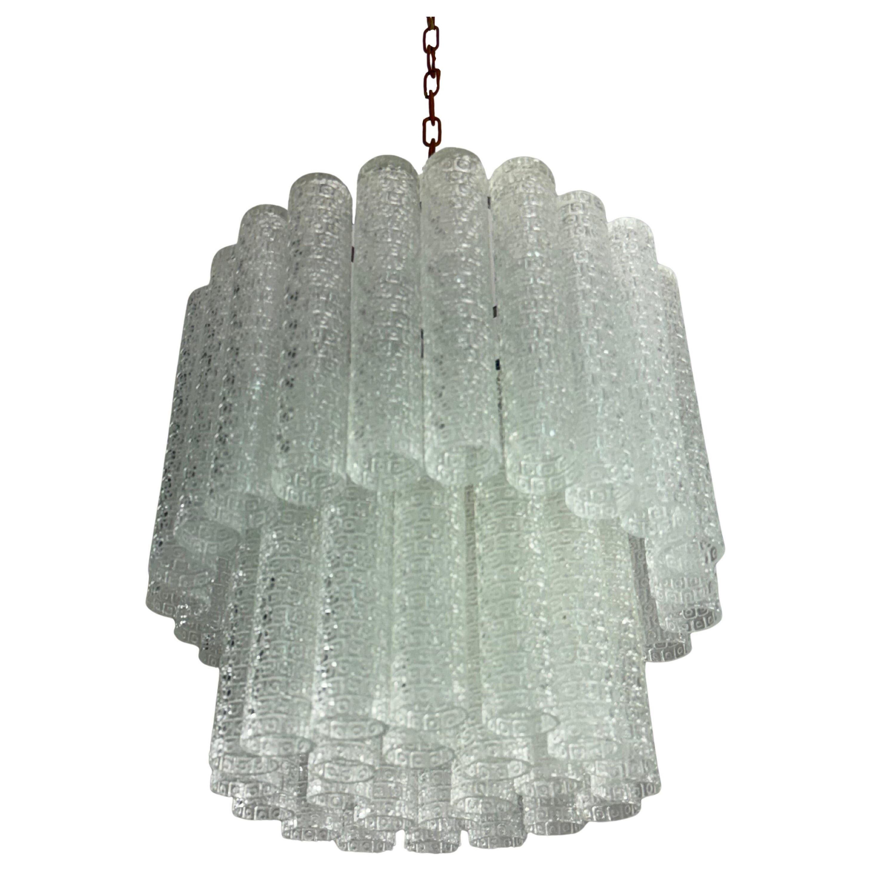 Mid-century four-light Murano glass Chandelier in the style of Venini, 1950s