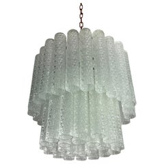 Lampadario a quattro luci in vetro di Murano in stile Venini, metà del secolo, anni '50