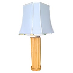 Lampe de table en rotin 14 brins Sticks restaurée du milieu du siècle avec emballage fantaisie