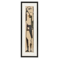 Mid-Century Framed Abstract Drip-Style Acrylic Art