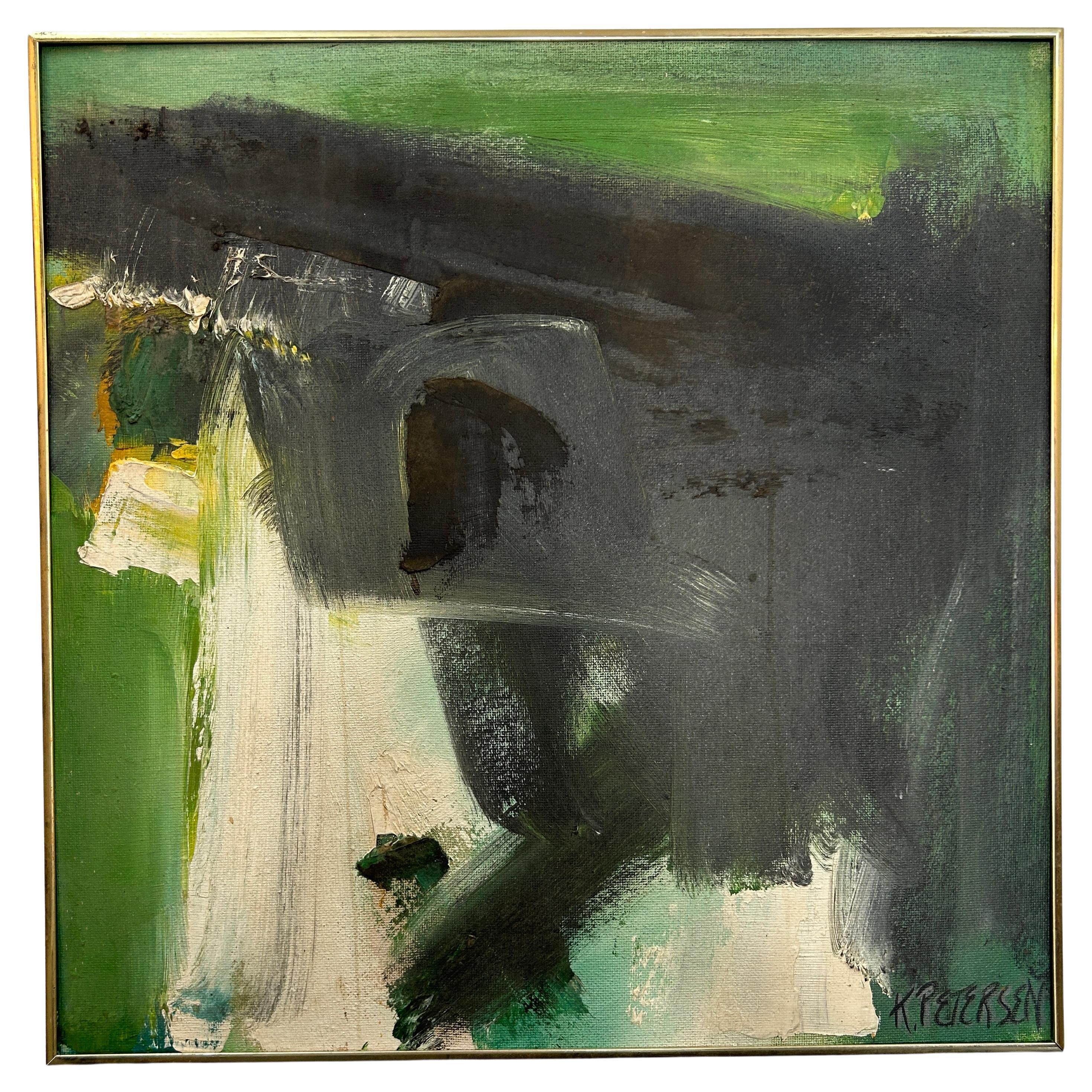 Mid-Century Framed Abstract painting at 1stDibs
