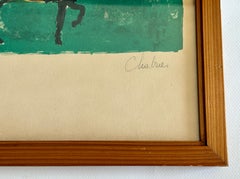 Signed Lithograph of Algerian Horse Riders, Colorful, Circa 1950s