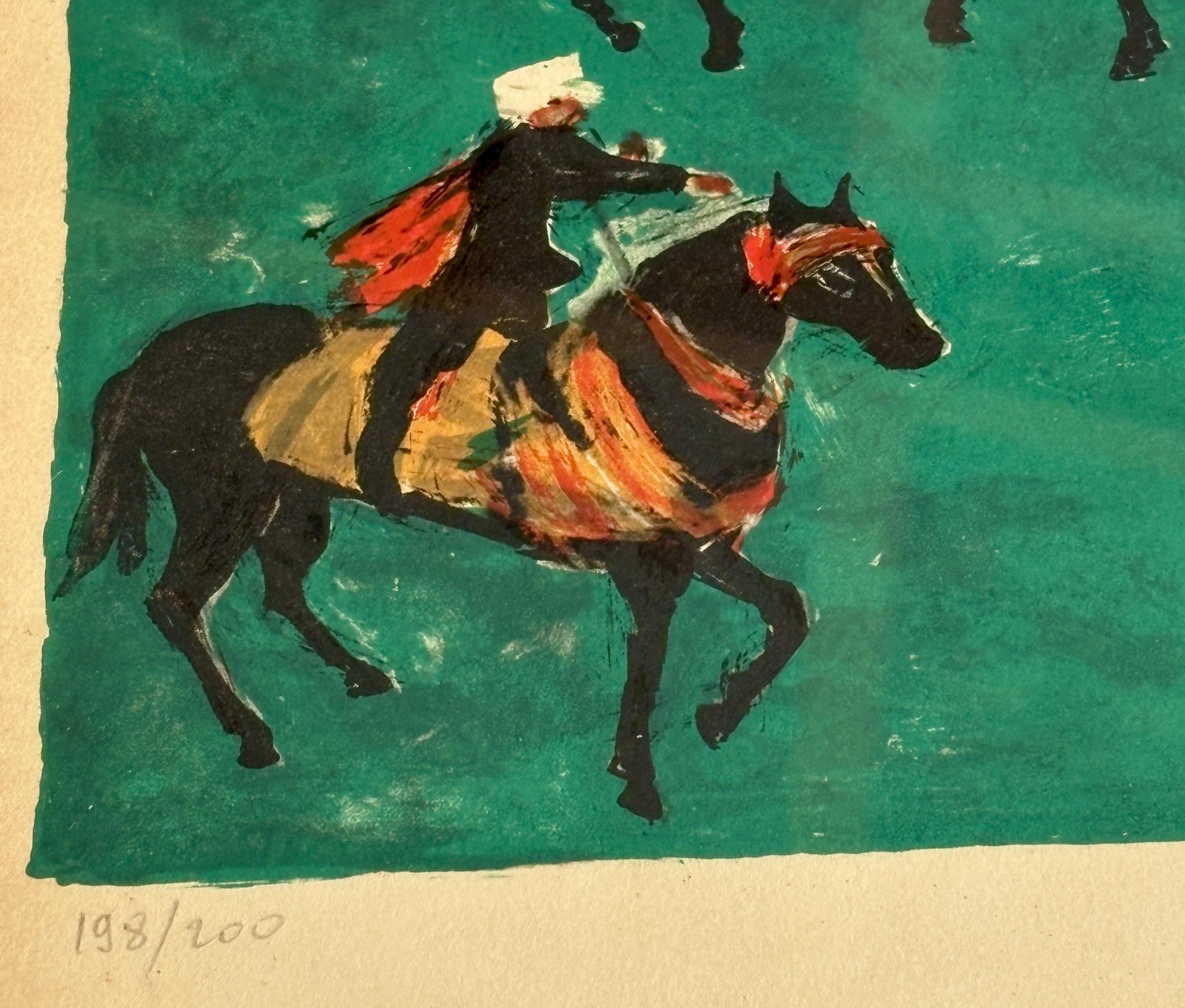 Mid-Century Framed Lithograph by French Artist N. Chabrier Signed and Numbered In Good Condition For Sale In COLMAR, FR