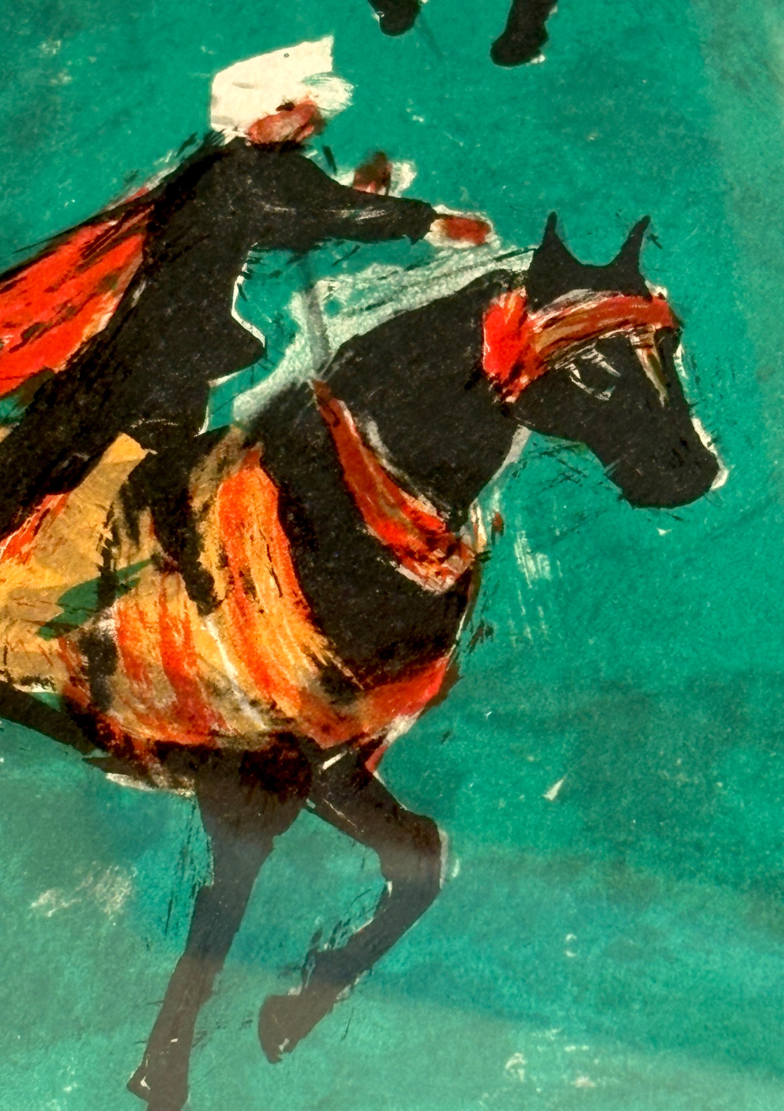 Mid-20th Century Mid-Century Framed Lithograph by French Artist N. Chabrier Signed and Numbered For Sale