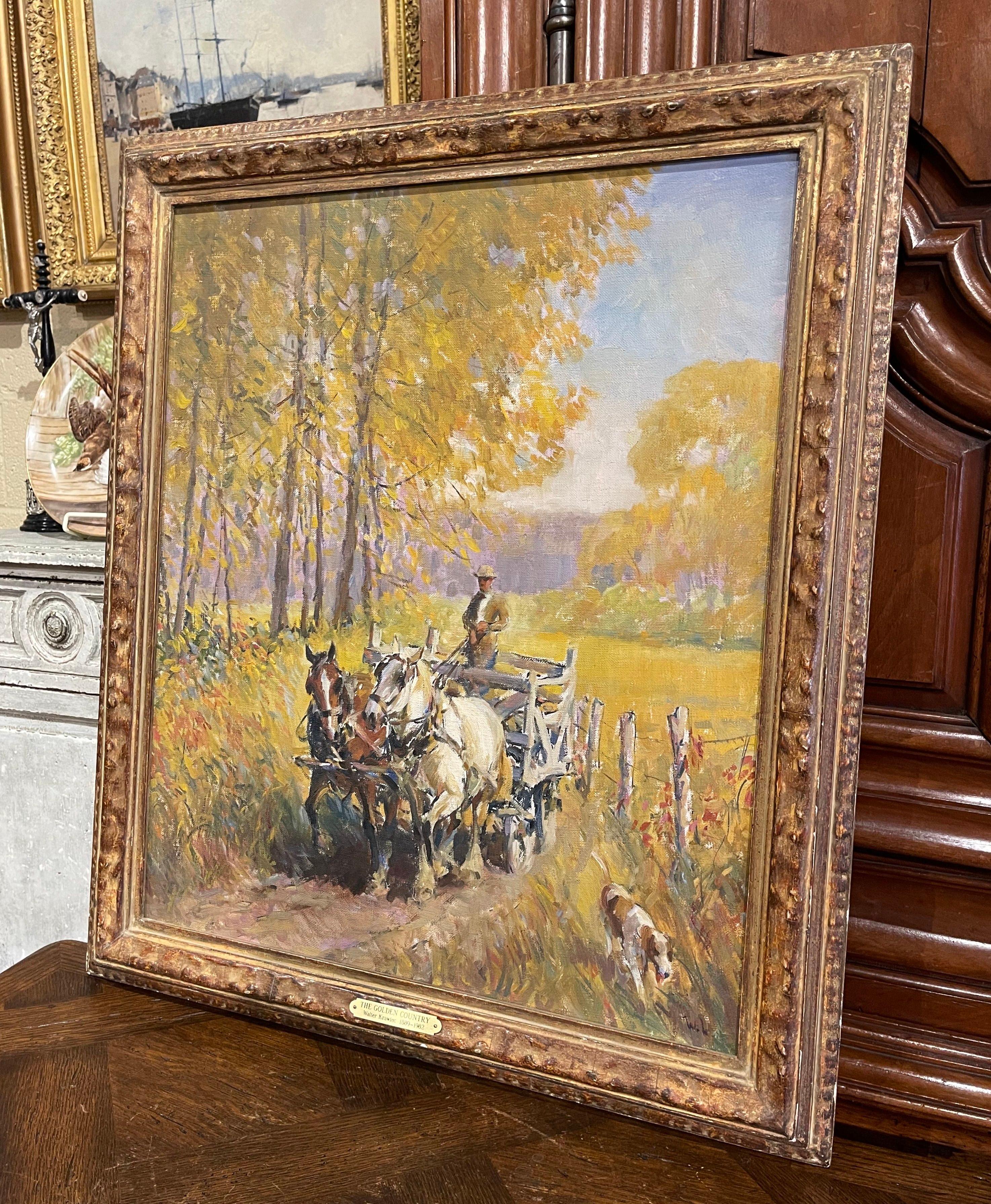 Decorate a study or office with this elegant antique painting. Set in a Newcomb-Macklin frame, and titled 