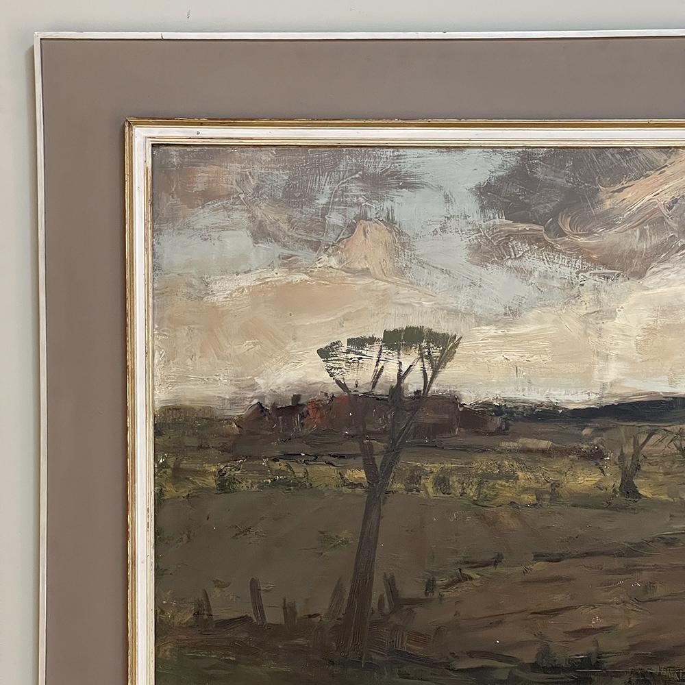 Mid-Century Framed Oil Painting on Canvas by Don Gevaert In Good Condition For Sale In Dallas, TX