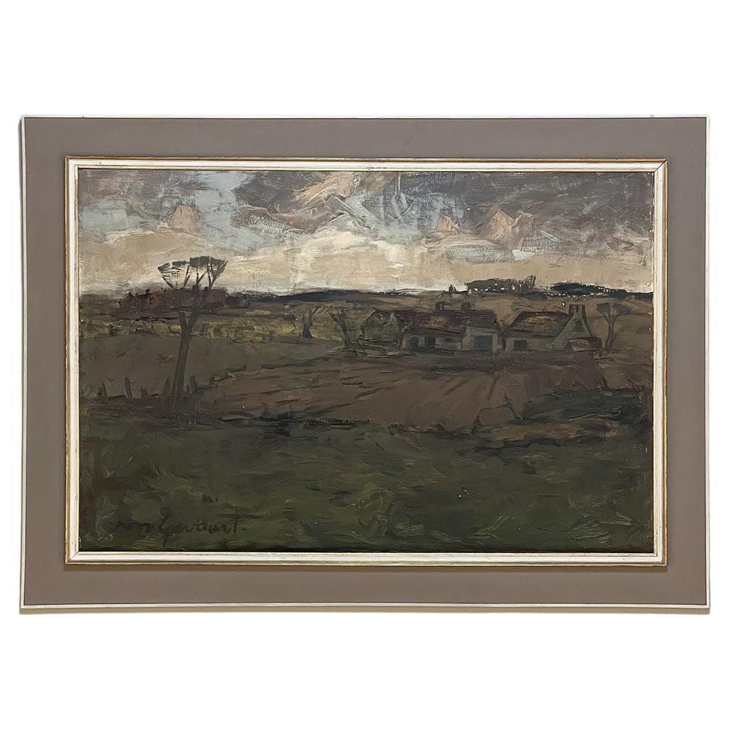 Mid-Century Framed Oil Painting on Canvas by Don Gevaert For Sale