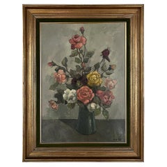 Vintage Mid-Century Framed Oil Painting on Canvas by Kairis